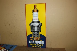Letrero de porcelana vintage Champion bujías Chevrolet Ford Mopar gasóleo 18" - Imagen 1 de 7