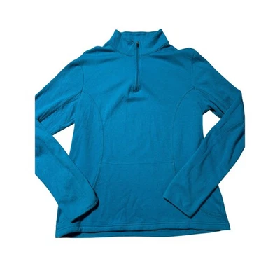 Pullover Gap Body para mujer L azul brillante manga larga atlético cuarto cremallera  Foto 1 de 4