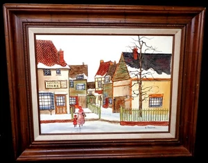 HARGROVE General Store In The Snow Framed Print Picture 18x22 - Picture 1 of 6