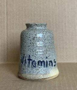 Small Mid Century Vtg Black Pepper Design Control Weed Pot Bottle/Vase 4.25” T - Picture 1 of 9