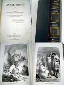 1876 FIGUIER L'HOMME PRIMITIF ANTRHOPOLOGY 40 BEAUTIFUL ENGRAVINGS FRENCH BOOK - Picture 1 of 12