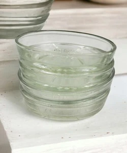 Set Of 4 Vintage Clear Glass Starburst Drink Coasters Hazel Atlas Other - Picture 1 of 9
