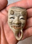 Antique Wood/Wooden Netsuke Mask Mennetsuke Okina /Old Man Ex Royal Collections