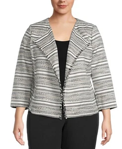 Kasper Plus Size Fringed Jacquard Blazer, Jacket, " You Choose Size" - Picture 1 of 5