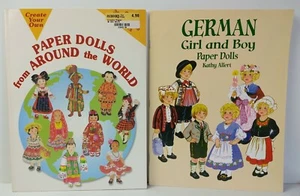 Lot Of 2 Paper Doll Books: 'Around The World & German paper dolls VTG/NOS-UNUSED - Picture 1 of 12