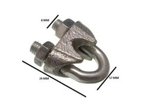 Morsetto Per Cavo A Fune U Bolt 6Mm 1/4 ZP Confezione Da 12 - Picture 1 of 1