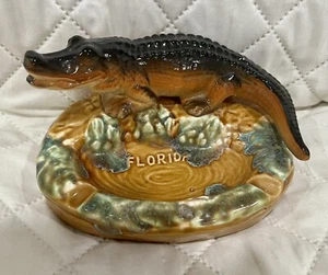 Posacenere ceramica souvenir alligatore Florida vintage GF Japan anni 50 - Foto 1 di 5