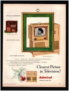 1950 Admiral Console Television Radio Phono TV Original Print Ad ~ Fast Ship ~ - Picture 1 of 1