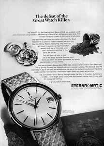 1967 Eterna-Matic 3000 Watch Original Print Ad - Picture 1 of 1