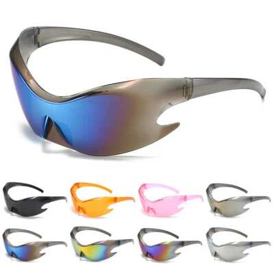 Gafas de sol deportivas envolventes de gran tamaño de moda para mujeres hombres Foto 1 de 4