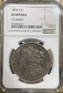1892-S Morgan 1$ NGC XF details 🪙Gold Toned🪙 Vam 16 Doubled 9 Key Date - Picture 1 of 23
