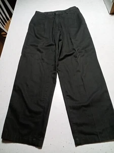 Flyers Pants Men's 30x29 Pleat Front Green Twill Cotton Chino Casual Work - Picture 1 of 6