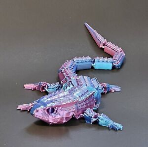 3D Printed Articulating Lizard Dragon Crocodile. Flexible Fidget Toy. Home Decor