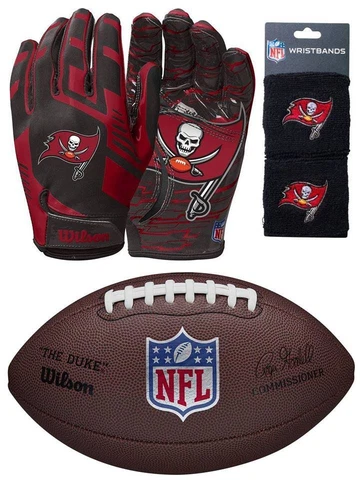 Tampa Bay Buccaneers NFL Official-Size Replica Football, Wristbands & Gloves Cover