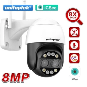 8MP 4K Wifi Security Camera Dual Lens 1-8X Zoom Outdoor PTZ IP Night Vision Cam - Picture 1 of 16