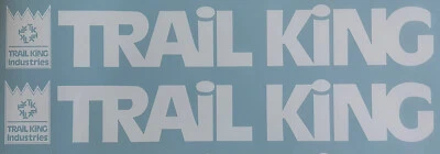 "Remolques Trail King pegatinas de repuesto 24"" (juego de 2) calcomanía blanca logotipo remolque" Foto 1 de 3