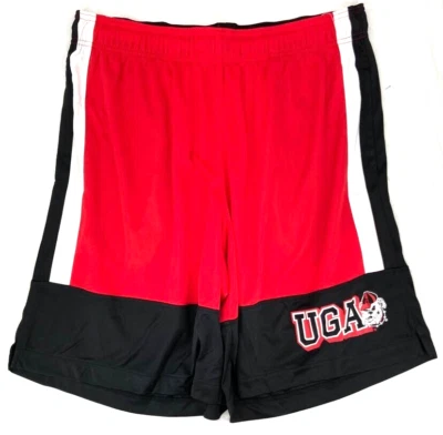 NEW UGA Georgia Bulldogs Red Drawstring Stretch Basketball Shorts Men's L - Image 1 of 4