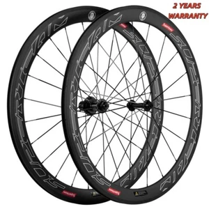 Superteam 700C Ruote Bici 50mm Bici da Strada Corsa Carbonio Ruote 3K Opaco Basalto - Foto 1 di 12