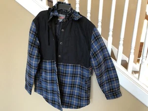 MENS CRAFTSMAN INSULATED BLUE FLANNEL & CANVAS SHIRT JACKET NEW W/ TAGS M Size - Picture 1 of 4