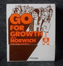 NORWICH BUILDING SOCIETY Matchbook UNUSED Collectable Vintage Match Book