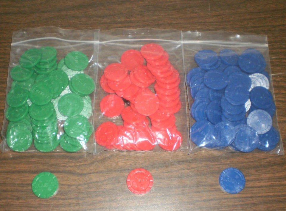 Juego de Mesa Jax SEQUENCE Juego Completo de Repuesto de 135 Chips Rojo~Azul~Verde Foto 1 de 1