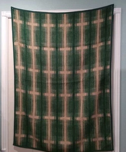 Biederlack Lodge Green Tones Plaid Throw Blanket Made USA 56” x 78” Warm Vtg - Picture 1 of 6