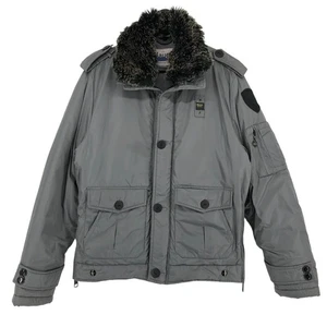 Vintage BLAUER Men Overcoat Raincoat Jacket Coat Size L - Picture 1 of 9