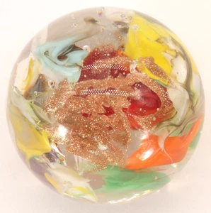 Winlock Marbles Handmade Lampwork Art Glass End Of Day Marble 1-4/16"+ - Picture 1 of 8