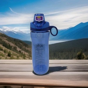 Botella de agua de plástico sin BPA Pogo con tapa y mango, 18 oz NUEVO azul - Imagen 1 de 9