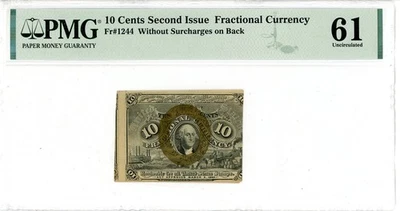10 Cents 10C Fractional Currency - Second Issue 61 Uncirculated PMG 1962938-010 - Image 1 of 2