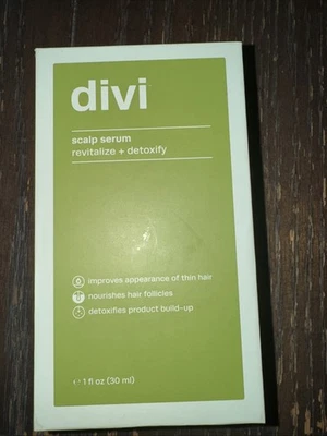 Divi Scalp Serum Revitalize + Detoxify 1 Oz 30 mL Full Size For Thin Hair (bn) - Image 1 of 4