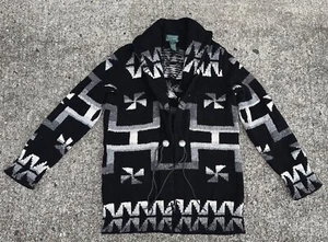 Ralph Lauren handgestrickte Aztekendecke Lammwolle Pullover Conchos L neuwertig - Bild 1 von 9