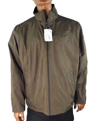 Calvin Klein Mens Bomber Jacket New XXL Brown Pocket Full Zip Logo - Image 1 of 4