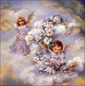 Heavenly Hideaway de Sandra Kuck Angels Clouds Religious Inspirational 12x12 ❤❤❤ - Imagen 1 de 2