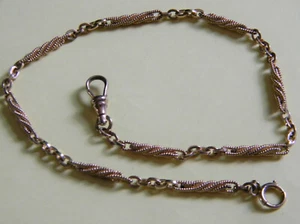 h787 Vintage Gold Filled Pocket Watch Chain with Decorative Links - Picture 1 of 5