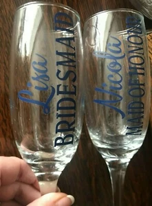 Personalised Champagne Flute. Wedding Party Glasses. Celebration. - Picture 1 of 5
