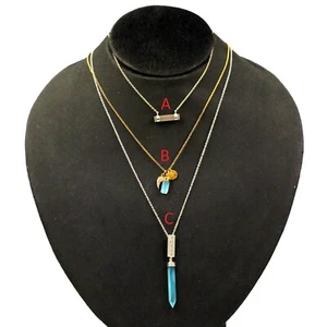 Chalcedony Crystal Quartz & Labradorite Necklace Sterling 925 Silver Jewelry - Picture 1 of 34