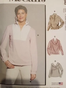 Half Zip Fleece Pullover Shawl Collar Sweater Sewing Pattern McCall's M8343 - Picture 1 of 2
