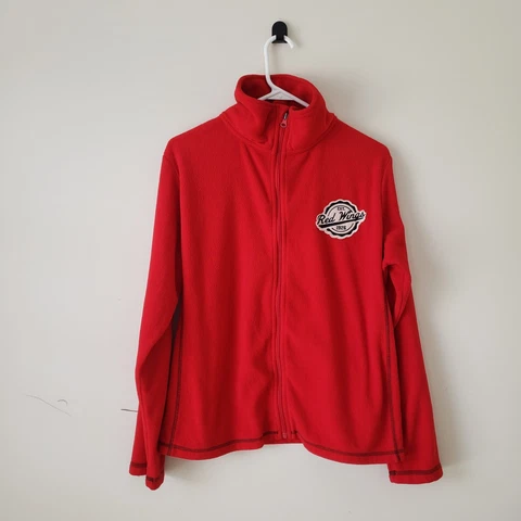 Detroit Red Wings Full-Zip Fleece Sweatshirt Womens Large Red NHL Retro Preowned Cover