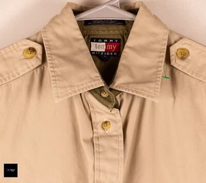 Vintage Tommy Hilfiger Safari Field Shirt Khaki Gr. 12 Button Down Cargotasche - Bild 1 von 5
