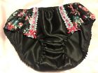Sissy Black Satin  Panties For Men Waist Relaxed 42? Customise Available