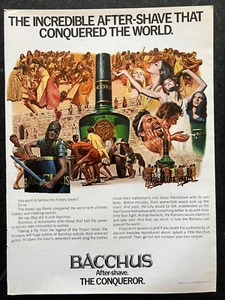 1970 Baco el Conquistador After Shave anuncio impreso Imperio Romano conquistó el mundo - Imagen 1 de 1