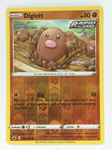 Diglett 076/198 Reverse Holo Common Chilling Reign Pokemon Lightly Played LP - Picture 1 of 6