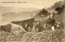 Carte Postale ancienne Batterie enfouie Suisse militaria (14122)