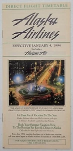 ALASKA AIRLINES - SYSTEM TIMETABLE - 7 JANUARY 1994 - Picture 1 of 2