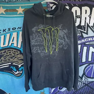 Size 2XL - Monster Energy Mens Black Hoodie Logo Official Product Y2K - Picture 1 of 4