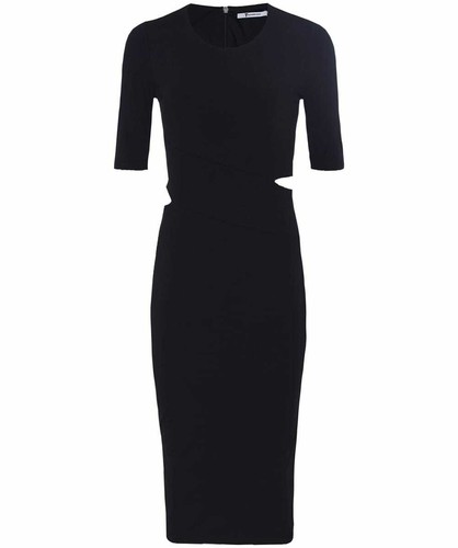 Abito bodycon T BY Alexander Wang Midnight Lux Ponte tagliato Midi Nuovo con etichette Medio