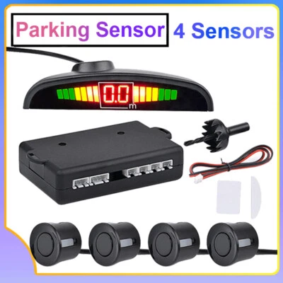 4 Parking Sensors LED Car Auto Backup Reverse Rear Radar System Alert Alarm Kit - Image 1 of 4