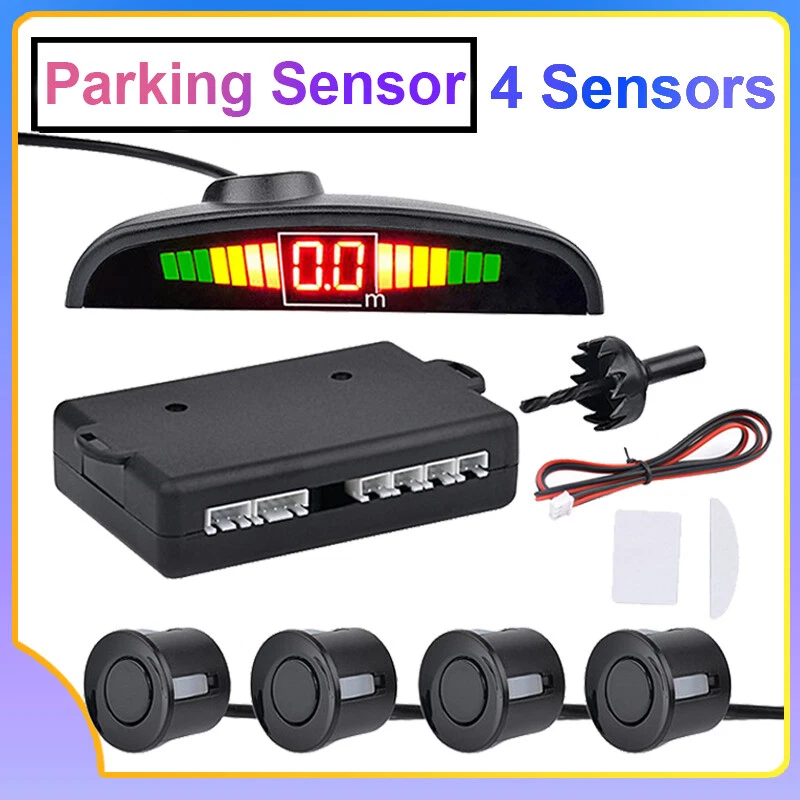 4 Parking Sensors LED Car Auto Backup Reverse Rear Radar System Alert Alarm Kit - Image 1 of 4