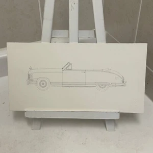 1948 Packard Custom Eight Convertible Car Illustration Art Drawing Hand Drawn - Picture 1 of 6